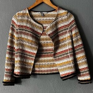 ZARA TRF | Tweed Open Front Jacket | Small